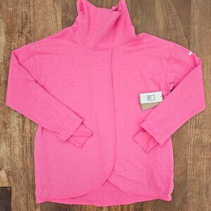 Nike Open Front Wrap Top Womens Medium Pink DRI-FIT Training Athletic NWT